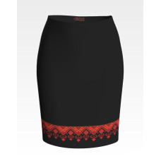 СЖ137лЧнннн Барвиста вишиванка Заготовка для вишивки - Спідниця жіноча На долю р.42-54 льон, чорний