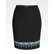 СЖ138лЧнннн Барвиста вишиванка Заготовка для вишивки - Спідниця жіноча На долю р.42-54 льон, чорний