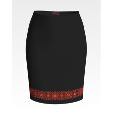 СЖ142дЧнннн Барвиста вишиванка Заготовка для вишивки - Спідниця жіноча Елегантність р.42-54 домоткане полотно, чорний