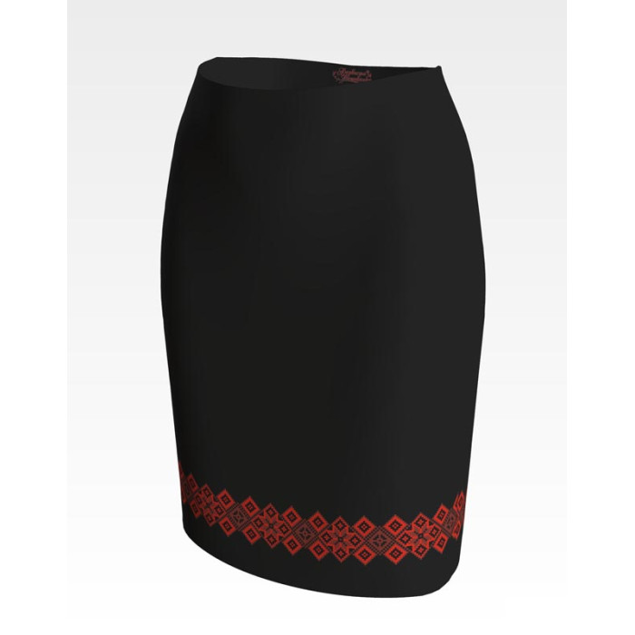 СЖ143лЧнннн Барвиста вишиванка Заготовка для вишивки - Спідниця жіноча Зоряна ніч р.42-54 льон, чорний