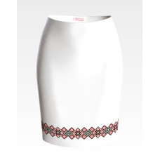 СЖ143пБнннн Барвиста вишиванка Заготовка для вишивки - Спідниця жіноча Зоряна ніч р.42-54 габардин, білий