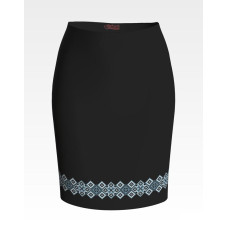 СЖ144лЧнннн Барвиста вишиванка Заготовка для вишивки - Спідниця жіноча Зоряна ніч р.42-54 льон, чорний