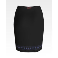 СЖ145лЧнннн Барвиста вишиванка Заготовка для вишивки - Спідниця жіноча Діброва р.42-54 льон, чорний