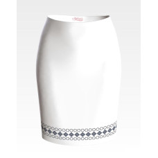 СЖ145пБнннн Барвиста вишиванка Заготовка для вишивки - Спідниця жіноча Діброва р.42-54 габардин, білий