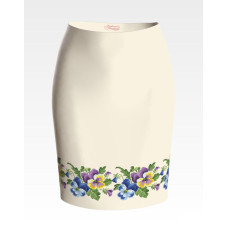 СЖ146лМнннн Барвиста вишиванка Заготовка для вишивки - Спідниця жіноча Елегантні братки р.42-54 льон, бежевий