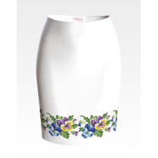 СЖ146шБнннн Барвиста вишиванка Заготовка для вишивки - Спідниця жіноча Елегантні братки р.42-54 шовк, білий