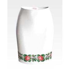 СЖ148дБнннн Барвиста вишиванка Заготовка для вишивки - Спідниця жіноча Свіжість троянд р.42-54 домоткане полотно, білий