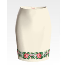 СЖ148дМнннн Барвиста вишиванка Заготовка для вишивки - Спідниця жіноча Свіжість троянд р.42-54 домоткане полотно, бежевий