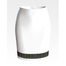 СЖ149лБнннн Барвиста вишиванка Заготовка для вишивки - Спідниця жіноча Борщівська старовинна р.42-54 льон, білий