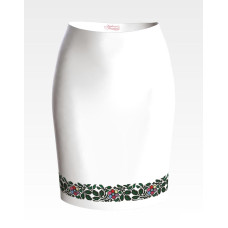 СЖ152лБнннн Барвиста вишиванка Заготовка для вишивки - Спідниця жіноча Борщівська чарівність р.42-54 льон, білий