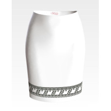 СЖ153лБнннн Барвиста вишиванка Заготовка для вишивки - Спідниця жіноча Сокальська квіткова р.42-54 льон, білий