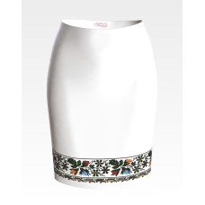 СЖ154кБнннн Барвиста вишиванка Заготовка для вишивки - Спідниця жіноча Сокальська троянда р.42-54 атлас, білий