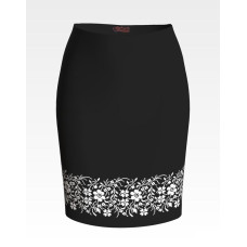 СЖ156дЧнннн Барвиста вишиванка Заготовка для вишивки - Спідниця жіноча Сокальська ніжність р.42-54 домоткане полотно, чорний