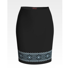 СЖ158лЧнннн Барвиста вишиванка Заготовка для вишивки - Спідниця жіноча Ніжність літа р.42-54 льон, чорний