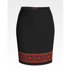 СЖ159лЧнннн Барвиста вишиванка Заготовка для вишивки - Спідниця жіноча Ніжність літа р.42-54 льон, чорний