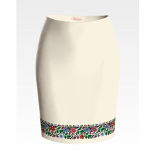 СЖ160дМнннн Барвиста вишиванка Заготовка для вишивки - Спідниця жіноча Борщівська квіткова р.42-54 домоткане полотно, бежевий