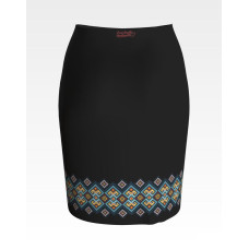 СЖ161кЧнннн Барвиста вишиванка Заготовка для вишивки - Спідниця жіноча Квітуче Прикарпаття р.42-54 атлас, чорний