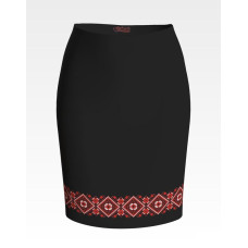 СЖ162дЧнннн Барвиста вишиванка Заготовка для вишивки - Спідниця жіноча Сучасність р.42-54 домоткане полотно, чорний