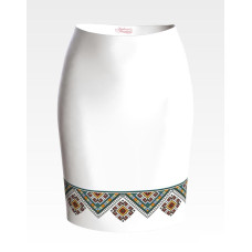 СЖ164дБнннн Барвиста вишиванка Заготовка для вишивки - Спідниця жіноча Різнобарвя р.42-54 домоткане полотно, білий