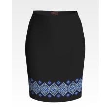 СЖ166кЧнннн Барвиста вишиванка Заготовка для вишивки - Спідниця жіноча Ранкова свіжість р.42-54 атлас, чорний