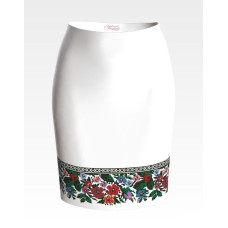 СЖ167пБнннн Барвиста вишиванка Заготовка для вишивки - Спідниця жіноча Борщівська традиція р.42-54 габардин, білий