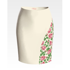 СЖ168шМнннн Барвиста вишиванка Заготовка для вишивки - Спідниця жіноча Ніжні троянди р.42-54 шовк, бежевий