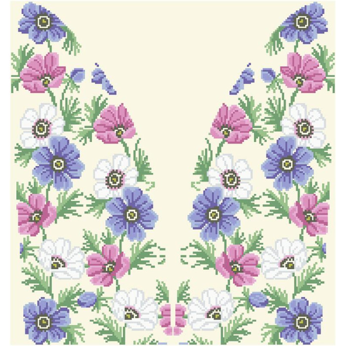 СЖ170дМнннн Барвиста вишиванка Заготовка для вишивки - Спідниця жіноча Анемони р.42-54 домоткане полотно, бежевий