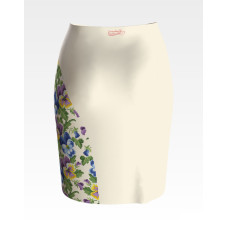 СЖ171дМнннн Барвиста вишиванка Заготовка для вишивки - Спідниця жіноча Братки р.42-54 домоткане полотно, бежевий