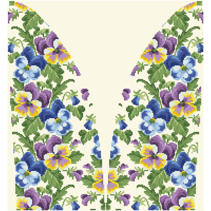 СЖ171кМнннн Барвиста вишиванка Заготовка для вишивки - Спідниця жіноча Братки р.42-54 атлас, бежевий