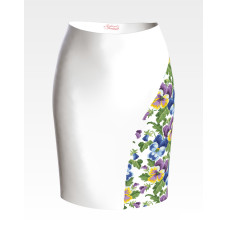 СЖ171шБнннн Барвиста вишиванка Заготовка для вишивки - Спідниця жіноча Братки р.42-54 шовк, білий