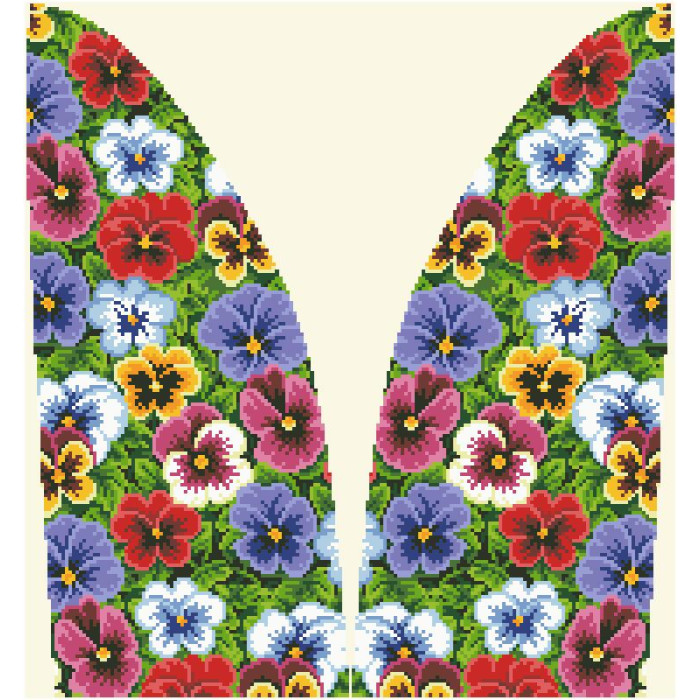 СЖ172дМнннн Барвиста вишиванка Заготовка для вишивки - Спідниця жіноча Мальовничі братки р.42-54 домоткане полотно, бежевий