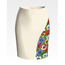 СЖ172шМнннн Барвиста вишиванка Заготовка для вишивки - Спідниця жіноча Мальовничі братки р.42-54 шовк, бежевий