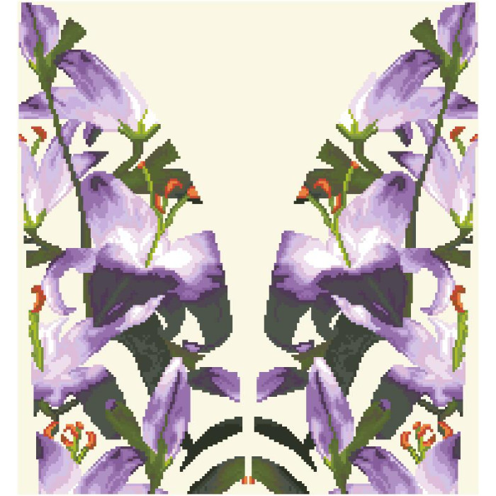 СЖ175дМнннн Барвиста вишиванка Заготовка для вишивки - Спідниця жіноча Місячні лілії р.42-54 домоткане полотно, бежевий