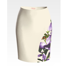 СЖ175шМнннн Барвиста вишиванка Заготовка для вишивки - Спідниця жіноча Місячні лілії р.42-54 шовк, бежевий