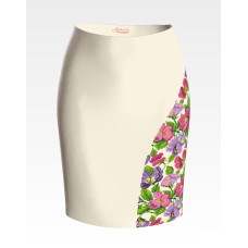 СЖ176дМнннн Барвиста вишиванка Заготовка для вишивки - Спідниця жіноча Фіалки р.42-54 домоткане полотно, бежевий