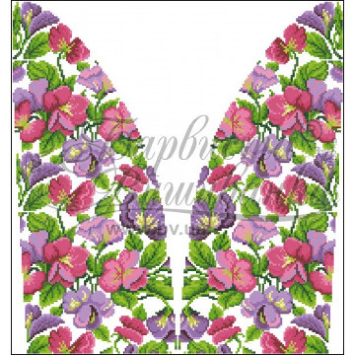 СЖ176кБнннн Спідниця жіноча, атлас-коттон, білий. Барвиста вишиванка. Заготовка для вишивки бісером або нитками