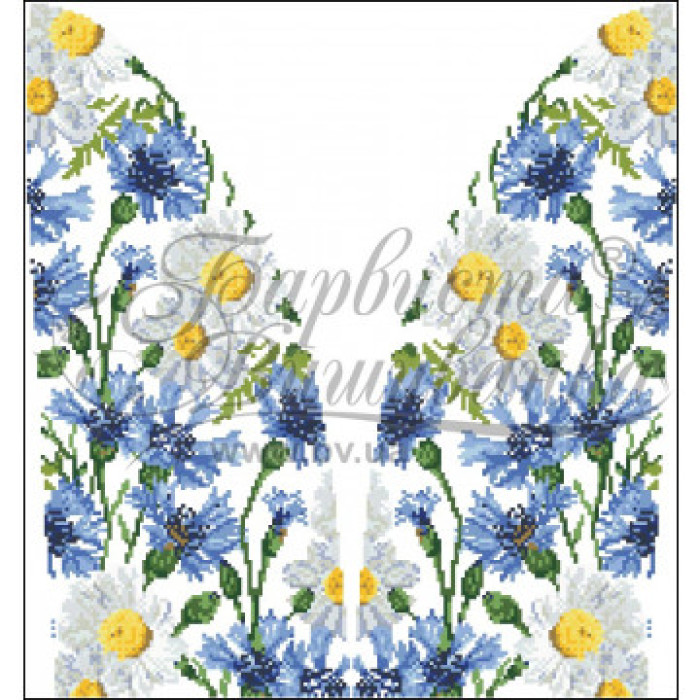 СЖ177кБнннн Спідниця жіноча, атлас-коттон, білий. Барвиста вишиванка. Заготовка для вишивки бісером або нитками