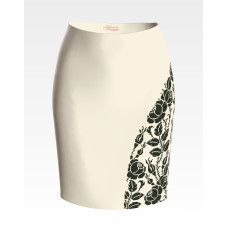 СЖ178дМнннн Барвиста вишиванка Заготовка для вишивки - Спідниця жіноча Троянди. Орнамент р.42-54 домоткане полотно, бежевий