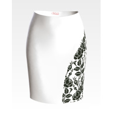 СЖ178шБнннн Барвиста вишиванка Заготовка для вишивки - Спідниця жіноча Троянди. Орнамент р.42-54 шовк, білий