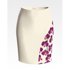 СЖ182дМнннн Барвиста вишиванка Заготовка для вишивки - Спідниця жіноча Орхідеї кольору фуксії р.42-54 домоткане полотно, бежевий