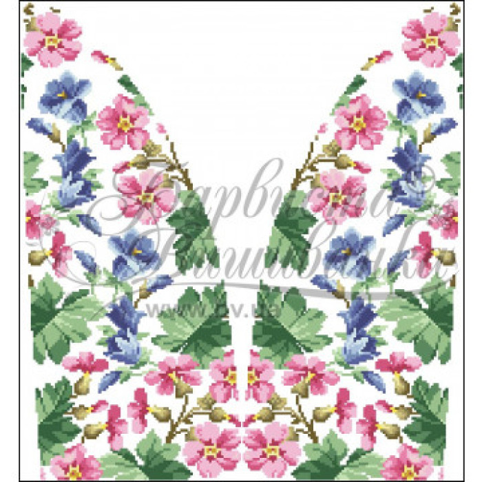 СЖ184шБнннн Барвиста вишиванка Заготовка для вишивки - Спідниця жіноча Цвіт шипшини, дзвіночки р.42-54 шовк, білий