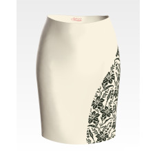 СЖ185кМнннн Барвиста вишиванка Заготовка для вишивки - Спідниця жіноча Лілії. Орнамент р.42-54 атлас, бежевий