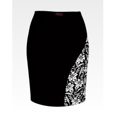 СЖ185шЧнннн Барвиста вишиванка Заготовка для вишивки - Спідниця жіноча Лілії. Орнамент р.42-54 шовк, чорний