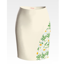 СЖ187дМнннн Барвиста вишиванка Заготовка для вишивки - Спідниця жіноча Ромашки р.42-54 домоткане полотно, бежевий