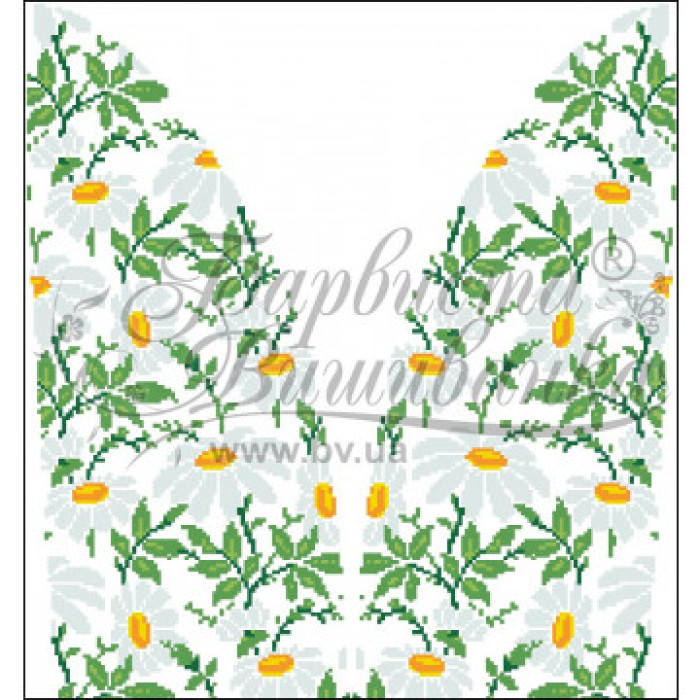 СЖ187пБнннн Барвиста вишиванка Заготовка для вишивки - Спідниця жіноча Ромашки р.42-54 габардин, білий