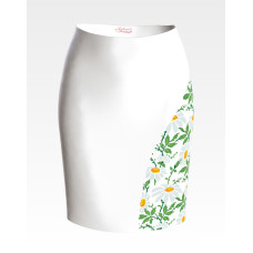 СЖ187шБнннн Барвиста вишиванка Заготовка для вишивки - Спідниця жіноча Ромашки р.42-54 шовк, білий