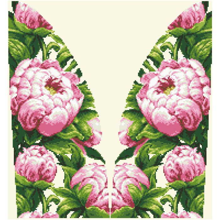 СЖ188кМнннн Барвиста вишиванка Заготовка для вишивки - Спідниця жіноча Пишні піони р.42-54 атлас, бежевий