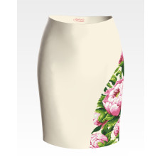 СЖ188шМнннн Барвиста вишиванка Заготовка для вишивки - Спідниця жіноча Пишні піони р.42-54 шовк, бежевий