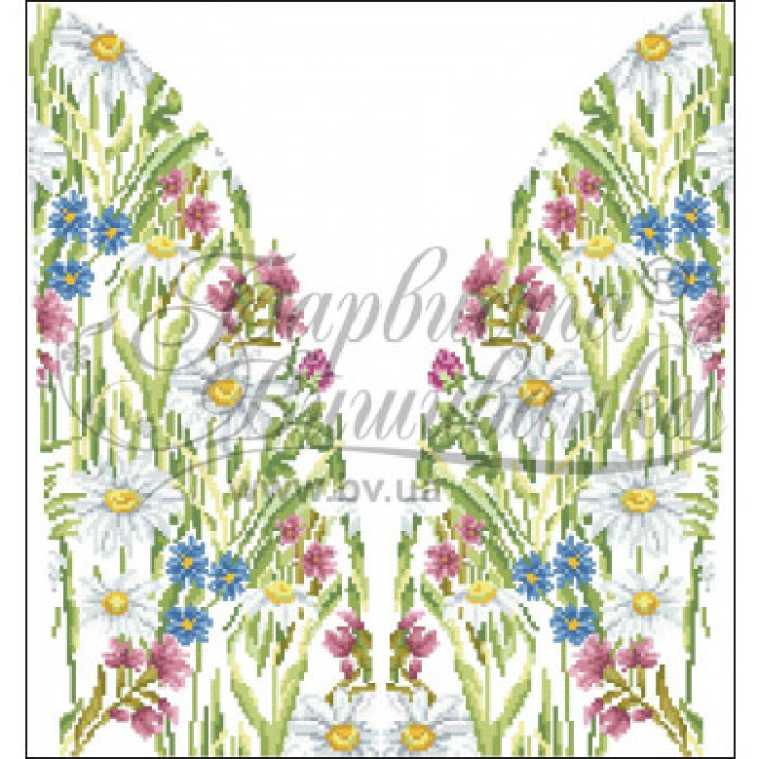 СЖ192кБнннн Спідниця жіноча, атлас-коттон, білий. Барвиста вишиванка. Заготовка для вишивки бісером або нитками