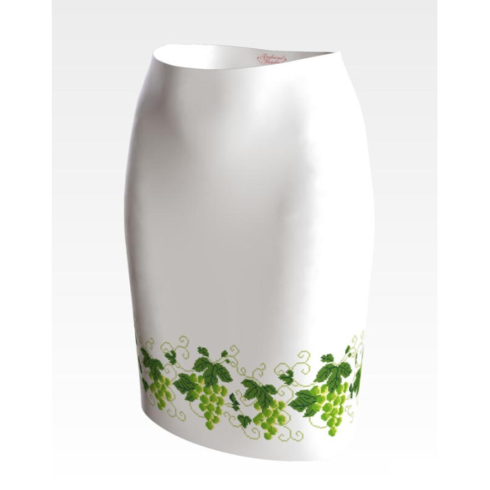 СЖ193дБнннн Барвиста вишиванка Заготовка для вишивки - Спідниця жіноча Виноград р.42-54 домоткане полотно, білий